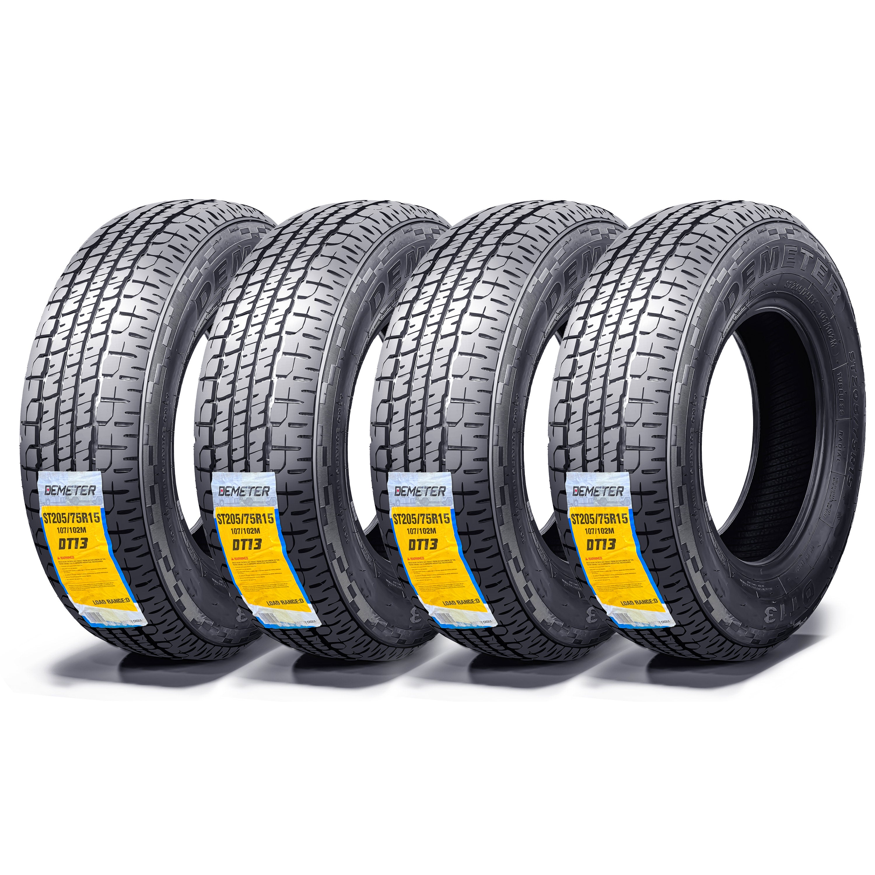 DEMETER Set 4 ST 205/75R15, 8 Ply Load Range D